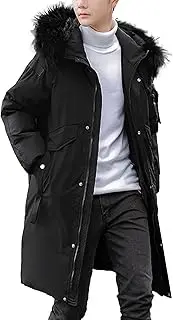 [DGHM-JLMY] Mens Winter Warm Parka Ski Jacket Hooded Long Big Pocket Down Jackets Water Resistant Puffer Jacket With Fur Hood