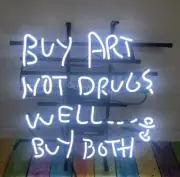 Buy Art Not Drugs Well Buy Both Artwork Glass Neon Sign Light for Wall Gift 19"