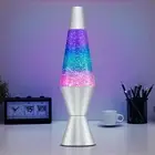 36Cm Lava Lamp, Silver Glitter Classic Liquid Motion Lamps with 30W Bulb & Alumi