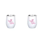 2x 30th Birthday 360ml S/S Vacuum Insulated Tumbler Double Walled Drink Mug Pink