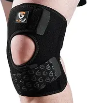 HUEGLO Knee Support Open-Patella Stabiliser, Adjustable Knee Brace for Knee Pain Relief, Adjustable Patella Knee Strap,Black, Large