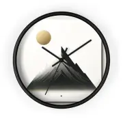 Home Decor Wall Clock Minimalist Mountain Art Serenity Design