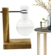 Propagation Vases for Plants,Propagating Station with Wooden Stand Propagate Plant Holder - Glass Vase Jars Hydroponic Container for Home Offices Decors
