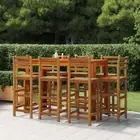 Bar Stools 8 pcs Solid Wood Acacia Kitchen Dining Furniture Set Modern Des 15988