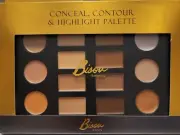 Bisou Conceal, Contour & Highlight Palette & Shimmering Lip Gloss Package