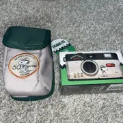 New Peanuts Beagle Scouts FC-11 35mm Film Camera & Case 50th Anniversary BUNDLE