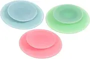 CRILSTYLEO Silicone Suction Cup Pad for Kids Plates Bowls Robust Suction Mat for Dining Table 3pcs
