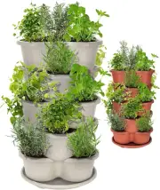 Stackable Planter Vertical Garden for Growing Strawberries Herbs Flowers Vegetab