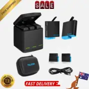 2-Pack Batteries and Triple Charger for GoPro Hero 8 Hero 7 Black Hero 6 Hero 5