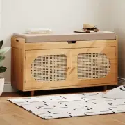 Rattan Shoe Storage Bench Entryway Bench with Storage, Shoe Bench Shoe Cabine...