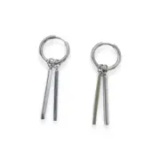 Metal Bar Dangle Drop Earrings for Men Women Streetwear Hip Hop Unisex Style