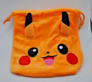 NEW PIKACHU Furry Plush Bag Satchel Purse Handbag w/drawstring POKÉMON