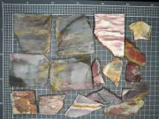 West Australian Mookaite Slices x16 - 514gm - Mooka- Gascoyne, Western Australia