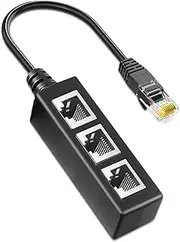 AKWOR RJ45 Ethernet Splitter Cable, 1 to 3, Cat5/6 Adapter, Compatible with Router, Switch, PC, Laptop, TV, Set-top Box, Wireless Device, ADSL, Hub