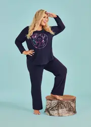 [Taking Shape] Taking Shape Cosy Knit Lounge Pant Size 26 in Navy - Plus Size Women's Sleepwear Navy
