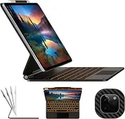 Edge Keyboard Case for 2024 iPad Pro 13-inch(M4),Ultra-Slim Detachable Protective Case, Portrait&Typing Modes,Multi-Touch Trackpad,11-Color Backlight,Magnetic Stand,Pencil Holder,Litchi Grain
