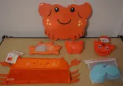(6 Lot) Baby & Kids Animal Crab Bath Tub Set - Pad Mirror Caddy Soap Holder