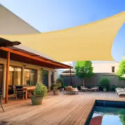 8'X10' Sun Shade Sails Canopy Rectangle Sand 185GSM Shade Sail for Patio Deck Ya