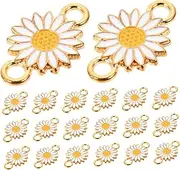 TEHAUX 80pcs Sunflower Shape Jewelry Connectors Flower Pendant Links for Crafting Skin-Friendly for Bracelets Necklaces Lightweight Non-Fading Design