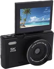 5K Digital Camera for Photography, WiFi 75MP Video Cameras, Anti Shake & UHD Autofocus, 3 180° Flip Screen with 18X Zoom, Point and Shoot for Travel (128G)