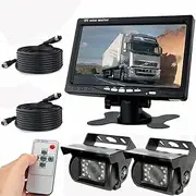 zolyet 7'' 2 Reversing Camera Car Rear View Kit for Truck Caravan