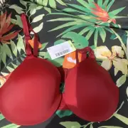 Warner's "this is not a bra" Red lightly lined underwire bra size 34B New T14