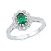 1/6CTW-Diamond 3/4CT-LEM GEMSTONE LAB CREATED RING