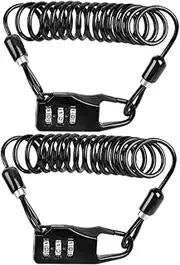 DECOMELODY 2pcs Portable Bike Lock Digital Code Combination Security Cable Lock for Bicycles Motorcycles and Scooters Durable Lightweight Easy to Carry