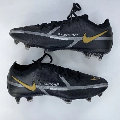 Nike Phantom GT2 Elite FG Black Gold Metallic Dark Grey CZ9890 007 Size 7.5