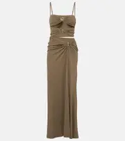[Christopher Esber] Christopher Esber Orbit ruched maxi dress AU 12 green