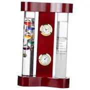 Analog Weather Station, with Galileo Thermometer, a Precision Quartz Clock,