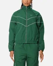 [Nike] Nike Women's Sportswear Loose Uv Woven Full-zip Jacket Gorge Green/sail - Size M M Gorge Green/Sai