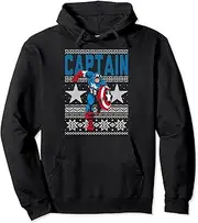 [Marvel] Captain America Stars Ugly Christmas Pullover Hoodie