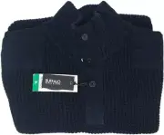 Buffalo David Bitton Men's 1/4 Snap Zip Collared Sweater MEDIUM , NAVY