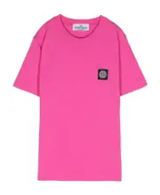 Stone Island Junior Compass-Patch Crewneck T-Shirt 8Y,6Y,14Y,12Y Cyclamen color