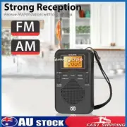 Mini Portable Pocket Digital LCD AM FM Radio Battery Powered Receiver Speaker AU