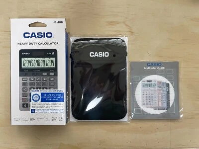 Casio general calculator JS-40B+POUCH+Keyskin / BLACK PINK BLUE WHITE