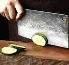 Handmade Cleaver Knife Forged Steel Full Tang Wood Handle Chef Butcher Slicing M