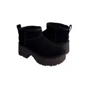 UGG CLASSIC ULTRA MINI NEW HEIGHTS BLACK PLATFORM BOOTS US 7 / EU 38 / UK 5