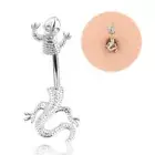 Stainless Steel Lizard Navel Belly Button Ring Bar Women Body Piercing Jewelr QF