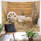 Grass House Stairs 3D Wall Hang Cloth Tapestry Fabric Decorations Decor