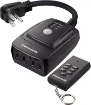 DEWENWILS Light Sensor Timer Waterproof, Plug in Timer Switch, 100 ft Range Remo