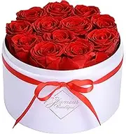 GLAMOUR BOUTIQUE Flowers Forever in a Box 12 Preserved Roses in Velvet Box, Birthday, for Women, Eternal Rose for Wife, Mom Flower - Red