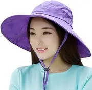 [Cauplse] Womens Wide Brim Waterproof Hat for Outdoor, Floppy Beach Sun Quick Dry Hats Cap