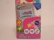 Shopkins Twin Size Bed Sheet Set 3 Piece Kids Bedding Sheets Microfiber