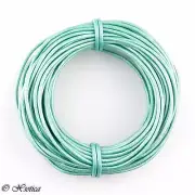 Xsotica® Round Leather Cord 2mm Metallic Mint 10 meters (11 yards)