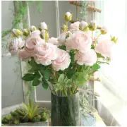 Set of 3 Beautiful Artificial Peony Flower Stem Home Decoration