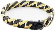 32mm Wide Heavy Duty Strong Cuban Chain Link Dog Collar with Steel Buckle, Strong Stainless Steel Metal Dog Training Collar Necklace(22inch)