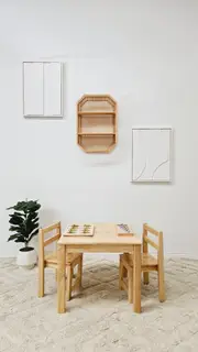 Q Toys Standard Rubberwood Table With 2 Standard Chairs