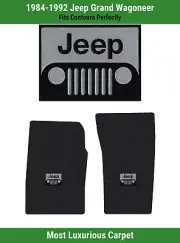 Lloyd Luxe Front Carpet Mats for '84-92 Jeep Grand Wagoneer w/Jeep Grill Logo (for: Jeep)